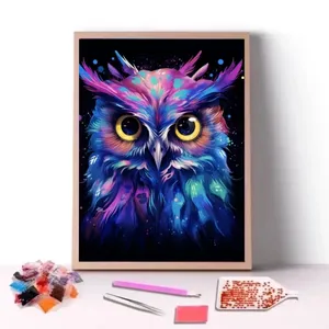 COOLEVE Vente en gros d'usine 5D DIY Owl Custom Handmade Products Attrayant Style Valentine's Day Gift Diamond Painting Kit F