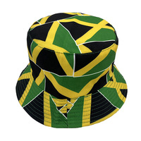Hommes chauds femmes drapeau National imprimer Double côtés réversible drapeau d'été Panama pêcheur chapeaux jamaïque Bob casquette Gorras seau chapeau