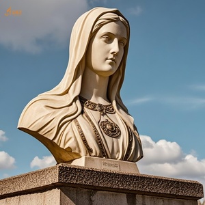 Religioso al aire libre decoración grande Metal latón fundido hermosa <span class=keywords><strong>Inmaculada</strong></span> tamaño real Virgen María y sosteniendo Jesús estatua de busto de bronce - Product Image 5