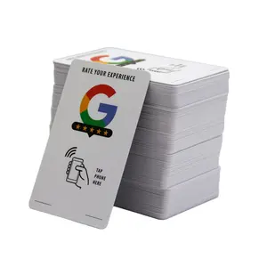 Biểu tượng tùy chỉnh in thẻ RFID Google đánh giá thẻ thẻ PVC với chip Ntag215