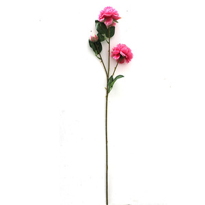 Fleurs artificielles de renoncule à trois têtes, fleurs en soie, décoration de mariage, 30cm-100cm - Product Image 5