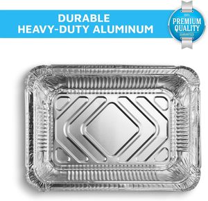 Disposable Food Packaging Aluminum <b>Containers</b> Tin Foil Dishes Catering Aluminium Foil Tray With Plastic Lid 260ml ~ 1750ml - Product Image 6