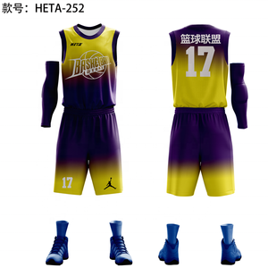 Maßgefertigtes Großhandels-Design Sublimations-Basketball-Trikot Basketball-Kinder-Sportwesten-Set Shirt Herren Basketball-Bekleidung Trikot-Set - Product Image 3