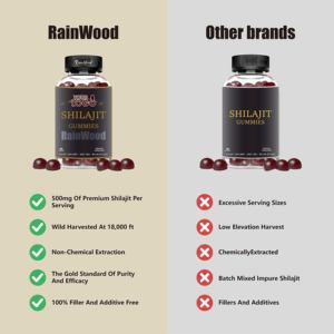 Gummies de Shilajit de l'Himalaya Rainwood, résine de Shilajit, gummies à mâcher, végétaliens, <span class=keywords><strong>sans</strong></span> <span class=keywords><strong>sucre</strong></span>, avec acide fulvique <span class=keywords><strong>et</strong></span> oligo-éléments - Product Image 2