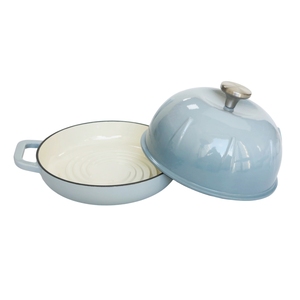 Marmite hollandaise en fonte émaillée robuste <span class=keywords><strong>pour</strong></span> la cuisson du pain au levain, avec double couvercle et poignées, compatible four et <span class=keywords><strong>induction</strong></span> - Product Image 4