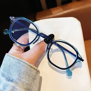 Новые необычные очки против синего луча, корейские персональные металлические гибридные очки для близорукости, ретро оптические очки