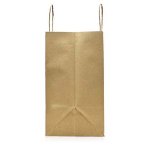 [250 unidades] Bolsas de compras personalizables de papel kraft de 10 x 6.7 x 12 pulgadas con asas, color natural - Product Image 5
