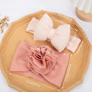 2 ، لون الحلوى الحلو نمط محكم سحب أقواس بتلات الزهور عقال الفتيات عالية تمتد بالجملة - Product Image 5