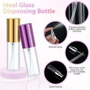 Mini Atomizador de Perfume Recargable de Vidrio Transparente de 5ml 8ml 10ml 15ml con Bomba, Impresión de Logotipo Personalizado y Empaquetado en Cartón - Product Image 2