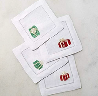 Monogramme marque événement fête mariage décor cadeau personnalisé broderie Table mouchoirs personnalisés serviettes en lin blanc