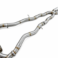 Tuyaux d'échappement Valvetronic pour BMW M5 F90 4.4T 2018-2023 en acier inoxydable, silencieux catback, tuyaux en Z, embouts noirs en carbone