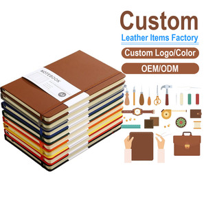High Quality Custom LOGO Leather <b>A5</b> Thread Sewing Hardcover Notebook 100 Sheets <b>Notepad</b> Gift Office Stationery - Product Image 1