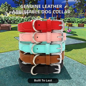 Durable PU Leather Reflective Adjustable <b>Dog</b> <b>Collar</b> for Small Medium <b>Large</b> <b>Dogs</b> - Product Image 2