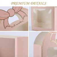 Boîte à fleurs transparente avec fenêtre en forme de cœur, emballage cadeau de luxe pour arrangement de fleurs fraîches et bouquet