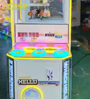 Jeu de frappe au marteau Whack-a-Mole personnalisable ACS à monnayeur, avec cadre en bois robuste, emballage et garantie 1 an, en fibre de verre