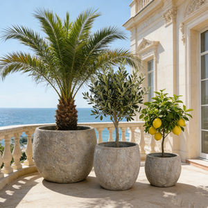 <span class=keywords><strong>Macetas</strong></span> de Cemento de Estilo Americano para Interiores y Exteriores, Ecológicas, con Drenaje, Redondas, para Jardín, <span class=keywords><strong>Terraza</strong></span> y Patio - Product Image 1