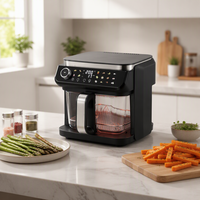 Friteuse à air numérique 5,5 L grande capacité, sans huile, écran tactile, cuisson saine, appareil de cuisine avec fenêtre en verre visible, 1500 W