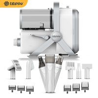 Kit de produit LILIPRO PD900 3 en 1 : aspirateur pour animaux à double moteur et 3 vitesses, tondeuse silencieuse pour toilettage canin, lime à ongles électrique pour chat