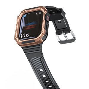 45mm Golden Concept Rugged Bumper Cover e cinturino in silicone Combo custodia protettiva per PC con cinturino I <span class=keywords><strong>Watch</strong></span> per <span class=keywords><strong>Apple</strong></span> Serie 8 - Product Image 2