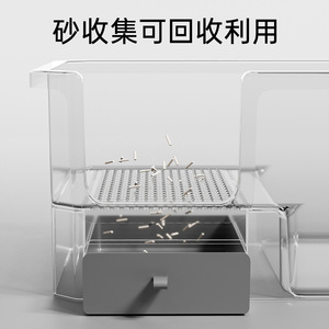 Extra <b>Large</b> <b>Cat</b> <b>Litter</b> <b>Box</b> 68x42x21cm Semi Enclosed High Fence Rectangle PP Material For <b>Cats</b> - Product Image 5