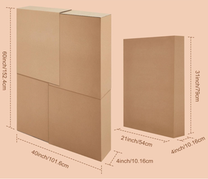 Boîte de transport : boîte en carton ondulé de 40"x60"x4", utilisée pour la télévision, les miroirs, l'<span class=keywords><strong>emballage</strong></span> de verre et les articles de rangement. - Product Image 2