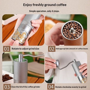 Moulin à café manuel portable pour usage domestique, design classique traditionnel, option de logo personnalisé, réglage externe. - Product Image 3