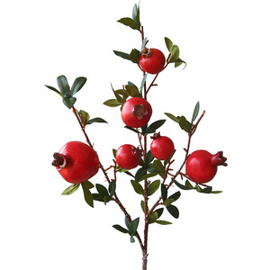 Yihua - Juego de 6 Frutas Artificiales de Granada con Hojas, Decoración para el Hogar, Accesorios de Fotografía - Product Image 5