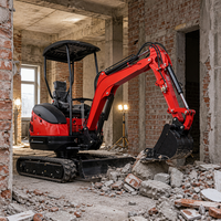 Excavator Mini 2,5 Ton, Mesin Kubota, Bucket 0,025m³, Track Karet & Lengan Ayun, untuk Pertanian & Kebun