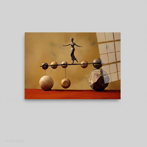 Elegant Balance Stone Woman Printed <b>Canvas</b> Art: Modern <b>Wall</b> Decor,TEMPERED GLASS ART - Product Image 2