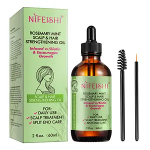 Nifeishi hương thảo bạc hà da đầu tóc tăng cường dầu, 60ml hữu cơ tự nhiên Biotin hương thảo tinh dầu, hương thảo dầu tăng trưởng tóc