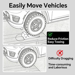 Patins à roues HOMFUL pour déplacer les voitures, chariots à roulettes à profil bas avec poignée de traction pour remorque à plateau - Product Image 2