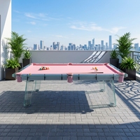 Table de billard multifonctionnelle et minimaliste en verre trempé, style moderne, la plus populaire, 2-en-1, étanche, 7, 8 et 9 pieds