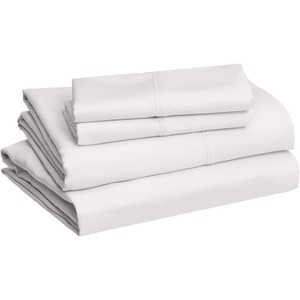 Set Copriletto Tinta Unita per Casa e Hotel, 4 Pezzi, Proteggi Materasso Antibatterico, Lenzuolo in Fibra Superfine, Federe, Set Biancheria da Letto - Product Image 1