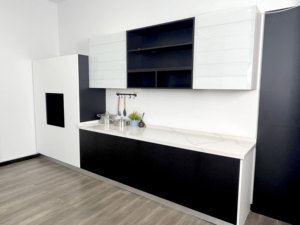 <span class=keywords><strong>Mobili</strong></span> da <span class=keywords><strong>Cucina</strong></span> Modulari Moderni su Misura con Base Laccata e Ante in Melaminico, Cerniere e Rubinetto per Hotel - Product Image 1