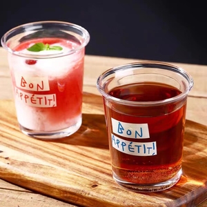 Ev kore cam kupa süt çay kahve fincanları alfabe baskı Espresso gözlük soğuk içme kupaları - Product Image 2