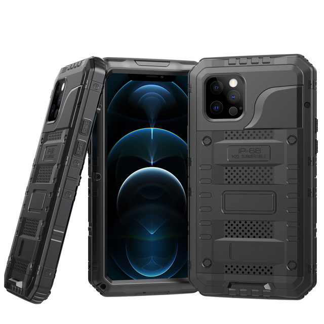 Wolf Warrior Four-Proof Waterproof Phone Case Compatible for iPhone 14/7/11/12/13/X/XR Outdoor Sports Metal Protective 7 Plus XR