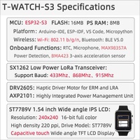 LILYGO T-Watch S3: Kit de Desarrollo de Reloj Inteligente ESP32-S3 LoRa con Pantalla Táctil Capacitiva LCD e Integración Multisensor Meshtastic