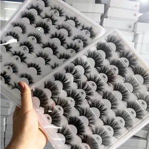 25mm silk false mink eyelashes factory price private label custom box faux mink lashes3d wholesale vendor