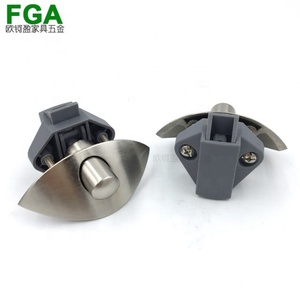 Cerradura de botón oculta sin llave de níquel cepillado con pestillo de empuje de media luna para muebles, caravanas, armarios y cajones, para uso exterior - Product Image 6