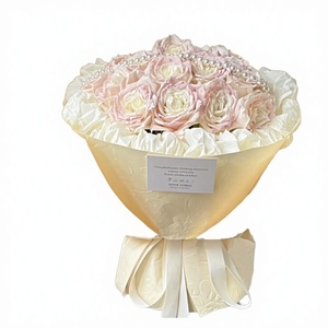Embossed Rose Stereo Embossed Plastic <b>Flower</b> Wrapping Gift <b>Box</b> Gift Plastic Handmade DIY <b>Bouquet</b> Waterproof Styling Paper - Product Image 3