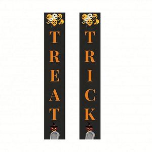 Juego de Pancartas Colgantes Personalizadas de Truco o Trato y Feliz Halloween para Decoración de Jardín y Hogar - Product Image 3