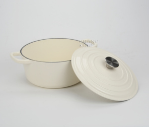 <span class=keywords><strong>Set</strong></span> di Pentole in Ghisa Smaltata Antiaderente, Pentola Olandese Rotonda, Padella e Casseruola per una Cucina Sana - Product Image 6
