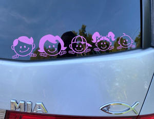 Personalisasi stiker decal mobil keluarga vinil kami lucu di belakang mobil - Product Image 5