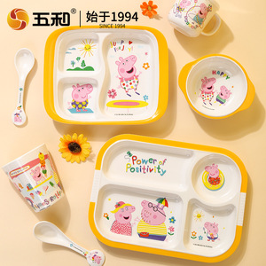 Peppa Pig Kids Divided Plate Rectangle Melamine Dish For Children Mealtime - Product Image 3