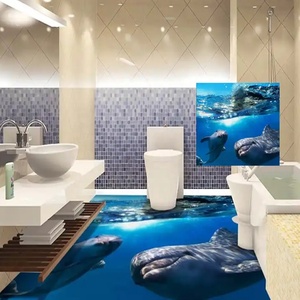 Carreaux de sol en céramique à effet 3D pour salle de bain, nouvelle conception de carreaux en porcelaine 3D, personnalisation disponible - Product Image 1