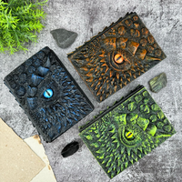 Großhandel geprägtes Journal Notizbuch Harz Handwerk Vivid Furious Dragon Eye 3D geprägtes Harz Würfel Buch
