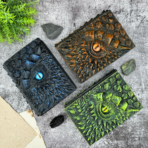 Vente en gros cahier de revues en relief artisanat en résine livre de dés en résine en relief 3D œil de dragon furieux vif - Product Image 1