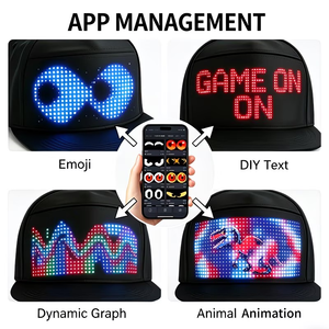Gorra con Pantalla LED Mini, Mensaje Desplazable Iluminado, Tira de LED, Gorro para Fiesta de Navidad, Gorro Inteligente con Pantalla LED Flexible - Product Image 2