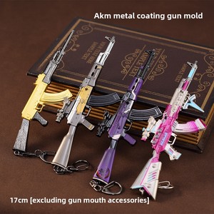 Arma caliente AKM 17CM <span class=keywords><strong>Full</strong></span> Metal Aleación de Zinc pistola modelo de alta velocidad electrónico PUBG llavero juguete nueva función ornamento de tiro - Product Image 6