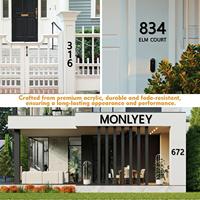 Numéros de maison autocollants de 3 pouces, lettres et chiffres d'adresse en acrylique noir pour l'extérieur, idéal pour le jardin, les boîtes aux lettres
